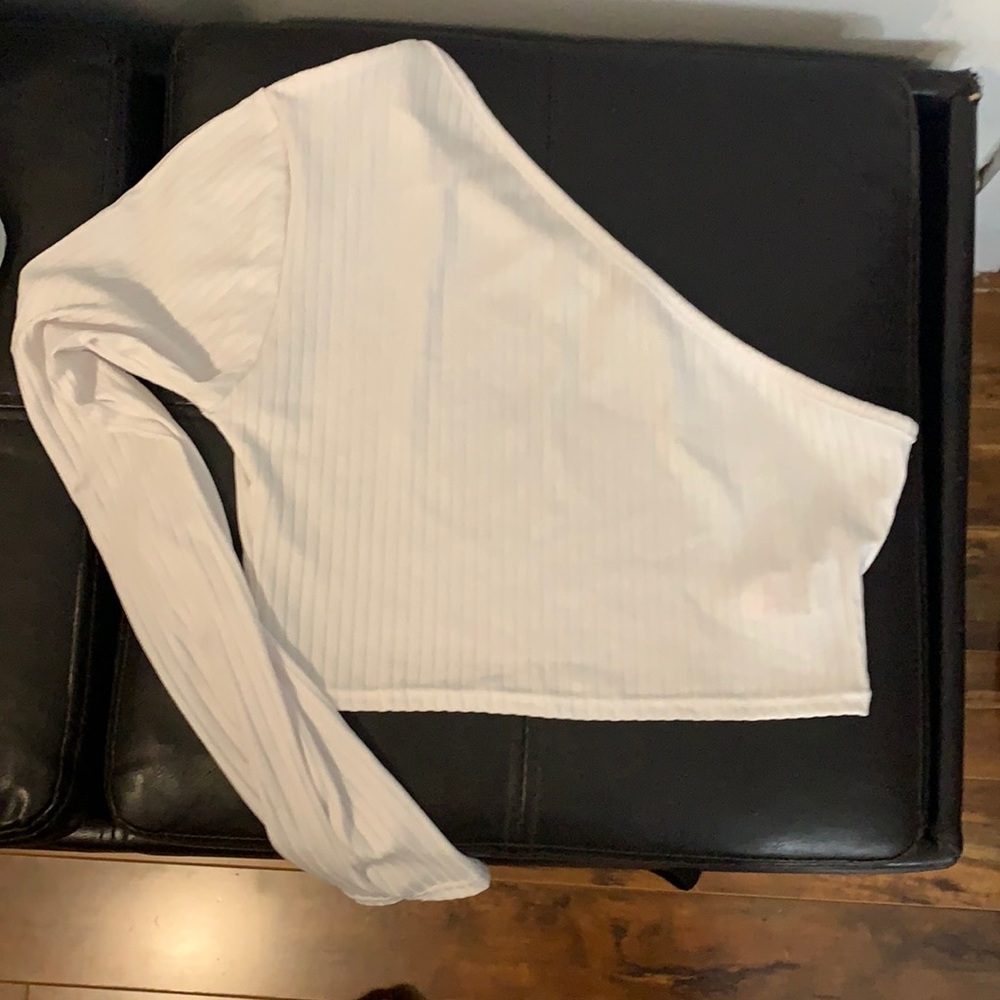 PLT One Shoulder Ribbed Crop Top - Picture 3 of 3